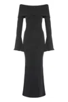 Les Filles D'eva Long-sleeve Midi Dress In Black