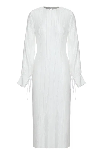 Les Filles D'eva Long Pleated Dress In White