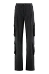 Les Filles D'eva Loose Pants In A Chalk Stripe Pattern In Black