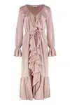 Les Filles D'eva Midi Dress With Ruffles In Pink