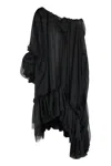 Les Filles D'eva Ruffled Asymmetric Top In Black