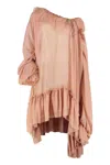Les Filles D'eva Ruffled Asymmetric Top In Pink