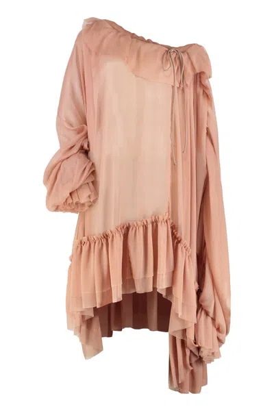 Les Filles D'eva Ruffled Asymmetric Top In Brown