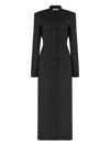 Les Filles D'eva Padded-shoulders Flap-pockets Dress In Black