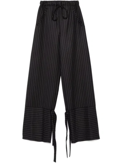 Les Filles D'eva Pinstripe-pattern Trousers In Black