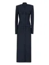 Les Filles D'eva Pocketed Buttoned Midi Dress In Blue