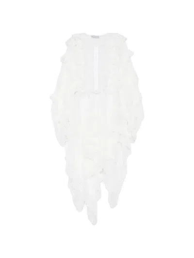 Les Filles D'eva Ruffled Asymmetric Dress In White