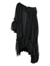 Les Filles D'eva Ruffled Asymmetric Top In Black