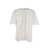 Les Filles D'eva Ruffled Lace Blouse In White