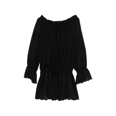 Les Filles D'eva Ruffled Lace Mini Dress In Black