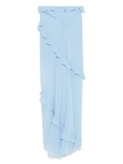 Les Filles D'eva Ruffled Maxi Skirt In Blue