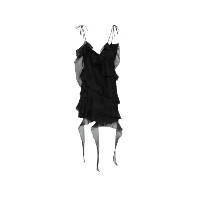 Les Filles D'eva Ruffled Mini Dress In Black