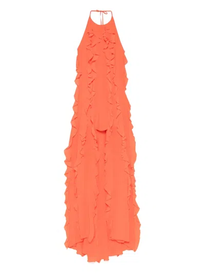 Les Filles D'eva Ruffled Mini Dress In Orange