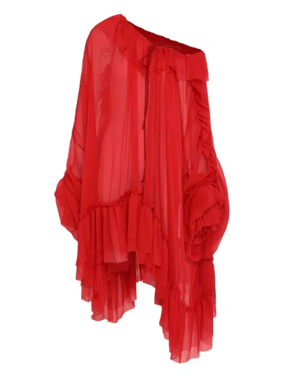 LES FILLES D'EVA RUFFLED SILK BLOUSE