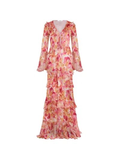 Les Filles D'eva Ruffled Tiered Dress In Pink