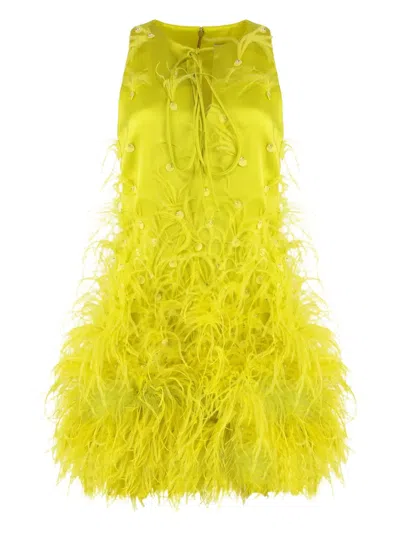LES FILLES D'EVA SEQUIN-EMBELLISHED FEATHER MINI DRESS