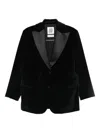 Les Filles D'eva Shawl-lapels Pocketed Blazer In Black
