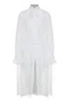 Les Filles D'eva Silk And Lace Long Shirt In White