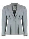 Les Filles D'eva Single-breasted One Button Jacket In Gray