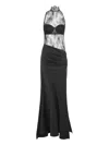 Les Filles D'eva Sleeveless Lace Maxi Dress In Black