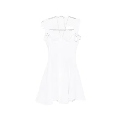 Les Filles D'eva Sleveeless Tie-strap Mini Dress In White