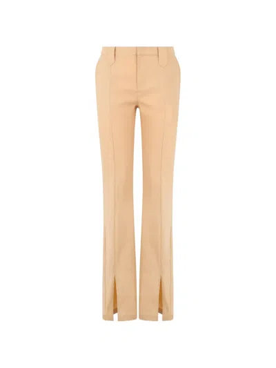 Les Filles D'eva Slit-detail Trousers In Neutral
