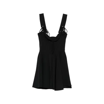 Les Filles D'eva Tied-straps Mini Dress In Black