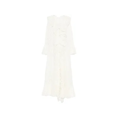 Les Filles D'eva Flower-lace Asymmetric Dress In White