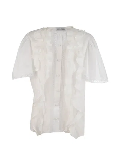 LES FILLES D'EVA RUFFLED LACE BLOUSE