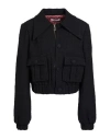 Les Filles D'eva Woman Jacket Black Size 8 Wool, Polyamide