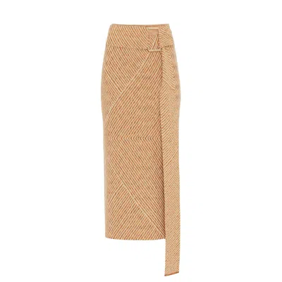 Les Friday Women's Neutrals Donna Midi Skirt In Yellow