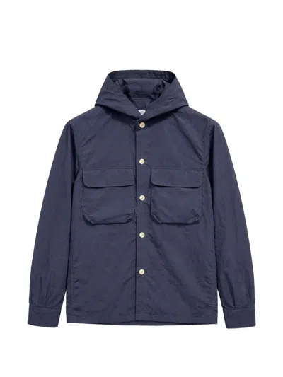 Les Héritiers Button-up Hoodie In Blue
