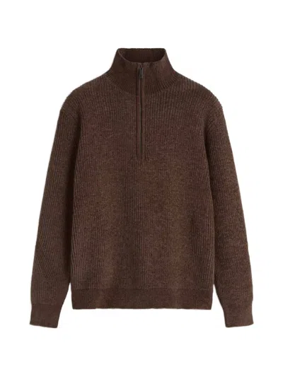 Les Héritiers Daró Half-zip Sweater In Brown