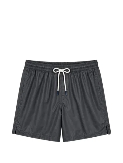 Les Héritiers Drawstring-waist Swim Shorts In Black