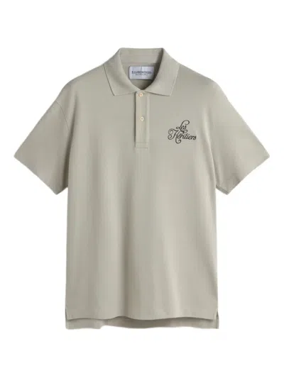 Les Héritiers Embroidered Polo Shirt In Gray
