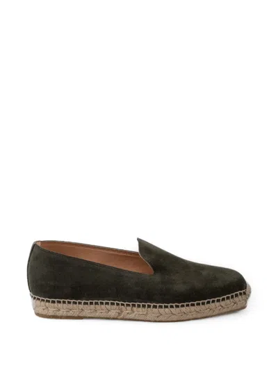 Les Héritiers Futadera Suede Espadrilles In Green