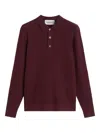 Les Héritiers Jacquard Polo Shirt In Burgundy
