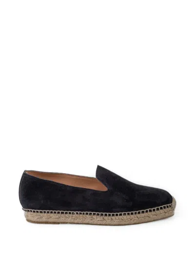 Les Héritiers Suede Slip-on Espadrilles In Blue