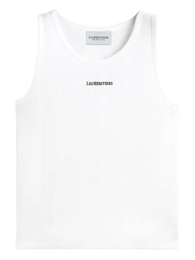 Les Héritiers Textured Tank Top In White