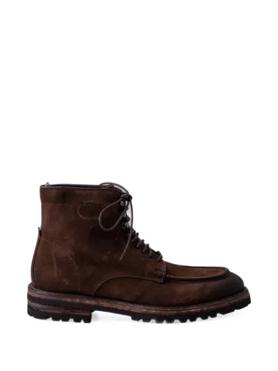 Les Héritiers The Boot Lace-up Suede Boots In Brown
