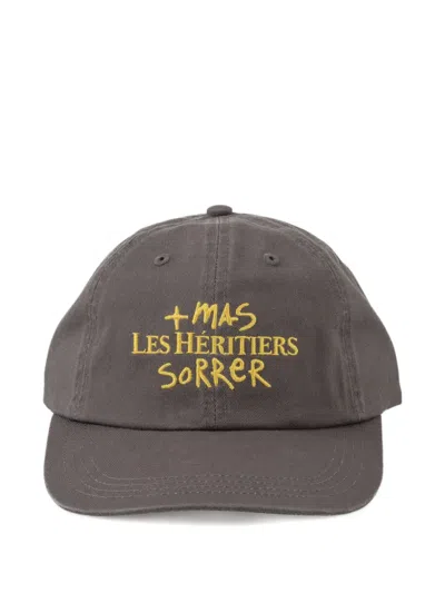 Les Héritiers X Mas Sorrer Embroidered Cap In Brown