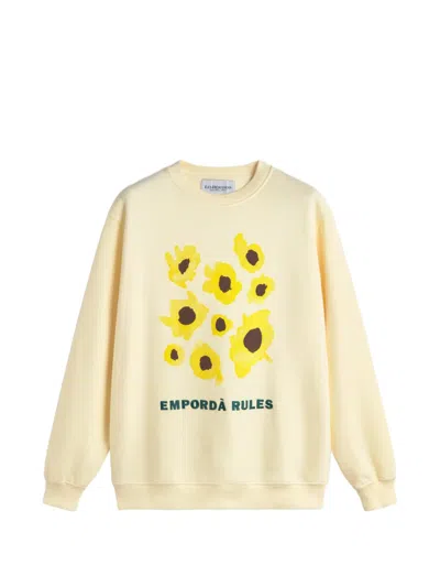 Les Héritiers X Mas Sorrer Girasols Sunflowers Crew-neck Sweatshirt In Yellow