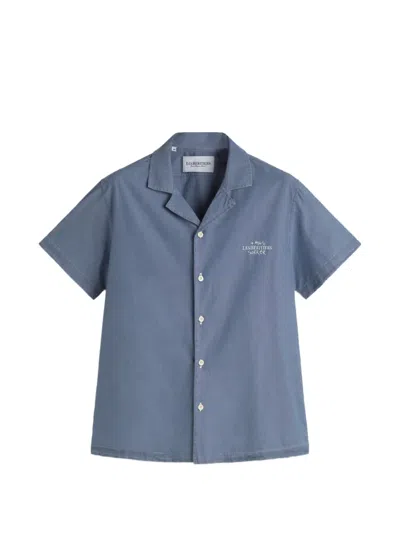 Les Héritiers X Mas Sorrer Short-sleeve Button Shirt In Blue