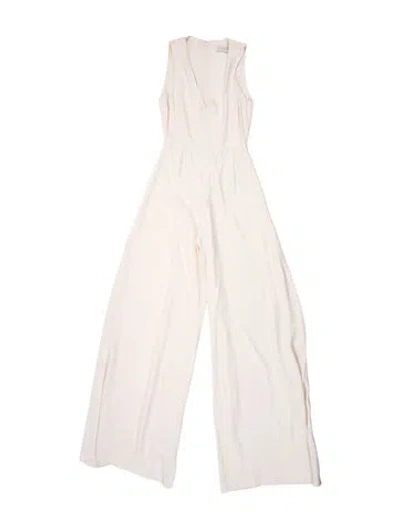 Pre-owned Les Héroïnes By Vanessa Cocchiaro Plunge Neckline Jumpsuit In Neutral
