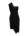 Les Hommes - Femme Woman Midi Dress Black Size 8 Polyester, Viscose, Cotton, Elastane In Black