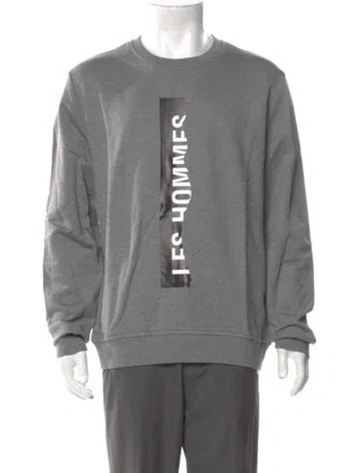 Pre-owned Les Hommes Graphic Print Crew Neck Sweatshirt W/ Tags In Gray