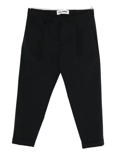 Les Hommes Logo-plaque Trousers In Black