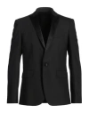 Les Hommes Man Blazer Black Size 42 Polyester, Wool, Elastane In Black