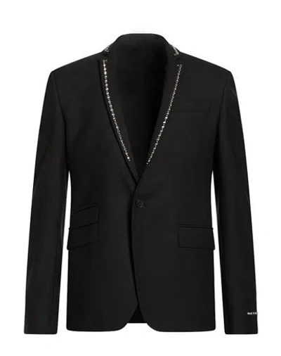 Les Hommes Man Blazer Black Size 44 Polyester, Virgin Wool, Elastane