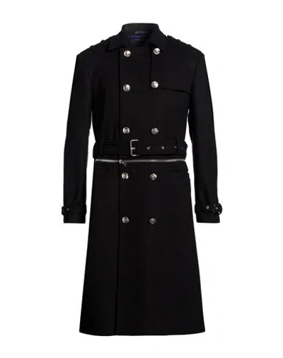 Les Hommes Man Coat Black Size 44 Wool, Polyester